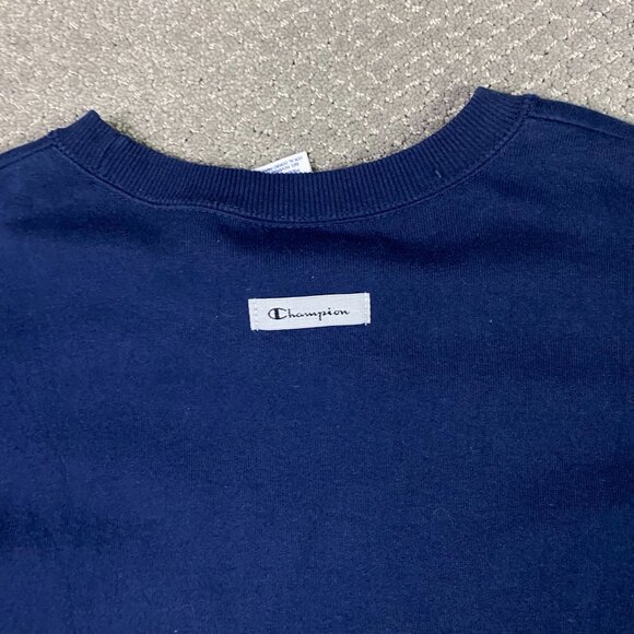 Vintage 90s Champion Sweatshirt Adult XL Blue Script Hi Lo High Low Made in USA - Picture 4 of 13
